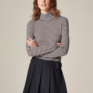 NWT J. Crew Sz L Carolyn turtleneck sweater in striped merino wool